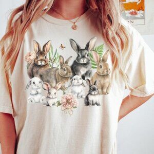 Funny Rabbit T-shirt, Cute Rabbit Shirt, Rabbit Print Shirt